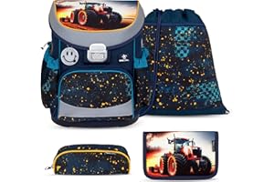 Belmil Mini -Fit tornister szkolny zestaw 4-częściowy (405-33/AG/S), tractron, S, tornister zestaw