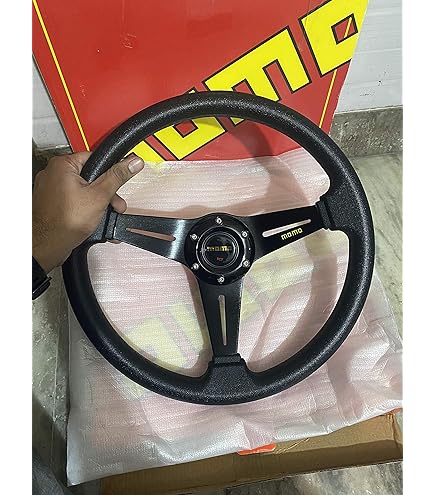 Momo R1907/33S Steering Wheel (MOD Drift Black Suede) : Amazon.in