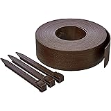 Amazon Basics - Bordura per aiuole con 10 picchetti, 8 cm/3 pollici x 12 m/40 piedi, Marrone