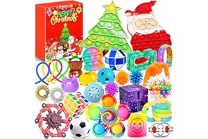 Chennyfun 30 Pcs Calendrier de l'Avent de Noël, Calendrier de l'Aventde Noël 24 Jours avec Jouets Anti-stress pour Soulager le Stress et l'Anxiété, Cadeau de Noël Surprise pour Garçons et Filles
