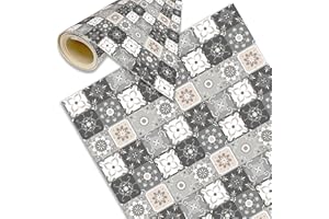 DECORA TU MUNDO - Alfombra Cocina Lavable Antideslizante - Hidraulica- Alfombra vinilica Cocina para Salon - Baño - Pasillo o Terraza - Vinilo Ideal para Exterior (Gris 120x60 cm)