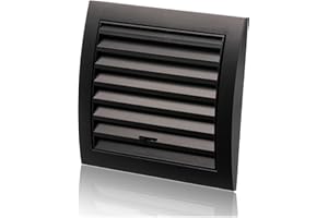 ABOUT VENT Ø 100mm Griglia Ventilazione Regolabile in Plastica ABS Antracite con Zanzariera e Flangia - Griglie Aerazione Rettangolari