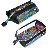 ZIPIT Lenny Clear School Case, Wide Opening, Clear | Easy to Clean Pencil Case, Colorful Lining, Durable, Holds 55 Pencils, A