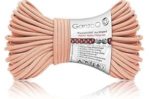 GANZOO Paracord 550 - Corda ibrida per bracciale, guinzaglio, collare, nylon, poliestere, corda ibrida, 30 metri