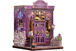 Fsolis Book Nook Kit Créatif - Maison Miniature DIY à Construire avec Éclairage LED - Décoration Littéraire pour Bibliothèque - Cadeau Original Adultes- Loisir Antistress(The Astrology Bookshop)
