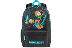 Get Trend Minecraft barnryggsäck, pojkar lätt 45 cm bokväska, vadderade remmar resa skolväska, Creeper Gamer gåvor, 17.7x12.6