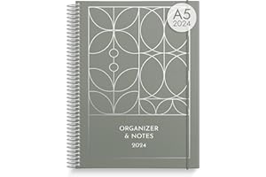 Burde Agenda 2024 Organisateur et notes A5 | 11 décembre 2023 au 5 janvier 2025 | 21x17 cm | En français | Semainier 2024 | Agenda 2024 journalier