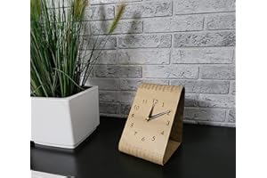 ME YZ STORE the future is now | Elegante Tischuhr aus Holz | Stummes Uhrwerk | Neuheit | Blickfang | Geschenkidee | Modern | Wohnzimmer Deko | Zeiger in Gold Silber Schwarz