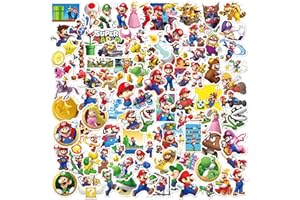 Deen Super Mario Aufkleber Pack 100 Stück, wasserdichte Vinyl Aufkleber Anime Stickers Trendiges Scrapbook Abziehbilder für Teenager Mädchen Laptop Tasche Skateboard Fahrrad Wasserflaschen Telefon