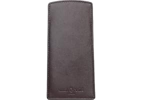 ALLEN & MATE 100% Leather Slim Glasses Case for Reading and Computer Glasses for Men/Women with Optional Inbuilt Card Holder
