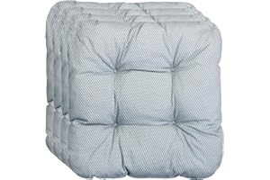 Brandsseller Juego de 4 cojines para silla, diseño de rayas, color gris