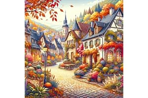 HUADADA Jigsaw Puzzles 1024 Pieces for Adults jigsaw puzzles for adults 1024 Piece Puzzle Educational Games-Town in Autumn