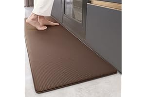 COLOR&GEOMETRY Color G Alfombra Cocina 44 x 200 cm, Reboteable Cuero Alfombra Cocina Lavable Antideslizante, Confortable Impermeable Alfombras para Cocina, Salón, Oficina (Marrón)