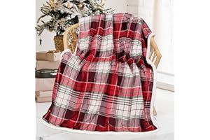 ‎CATALONIA CLASSY Catalonia Cuddle Blanket, Dual Microplush Sherpa Fleece, Lambskin Fluffy Sofa Throw Blanket, Warm Reversible Soft Warm Blanket for Bed / Sofa, 127 x 152 cm