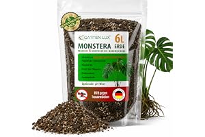 Trädgård Lux Monstera Erde 6 l torffri – 6-i-1 mot sorgsmyggor | Aroidsubstrat | kokosmjol, perlit, tallbark, biohummus, trädgårdskol hemligt komplex