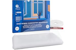 Fly Screens for Windows: 150x130cm White Mosquito Net for Window – Insect Mesh Netting – Window Screen Protector Mosquito Nets for Windows LIVAIA, Mosquito net