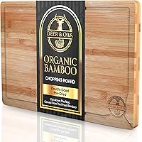 Deer & Oak - Premium Wooden Chopping Board - 1x Medium 38 x 25 x 2 cm Bamboo Cutting Board For Carving Meat or Vegetables - C