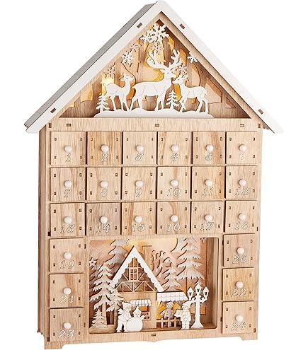 Small Foot Adventskalender, hout, bruin, 40 x 10 x 22 cm