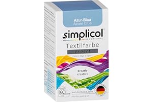 simplicol Fabric Dye Textile Expert créative, Simple, Bleu Azur 1710: Peinture pour Machine à Laver ou Teinture Manuelle, 1 Unité (Lot de 1)