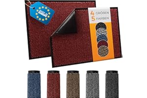 TIMELEOS Wycieraczka zatrzymująca brud z wyjątkowo silnym brudem i wchłanianiem wilgoci, wodoodporna, nadaje się do prania, odporna na zabrudzenia, wycieraczka (czerwona, 60 x 90 cm)