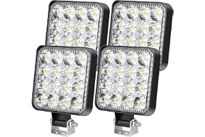 HOSPAOP 48 W 12 V LED-arbet för terrängfordon, extra billampa, backup-ljus, IP67, traktor, grävmaskin, SUV, UTV, ATV, 4-pack