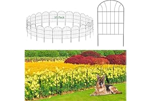 SARSTRY Decorative Garden Fence, 33cm Wide x 60cm High (25 Panels, Total Length 8.25m), Outdoor Rustproof Metal Fence Panels Flower Bed Border, Ground Stake Animal Barrier for Rabbit Dog (60CM X 825CM)