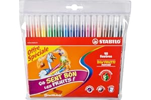 Stabilo Trio Frutti F35038 Pochette 18 Feutres de Coloriage Couleurs Assortis