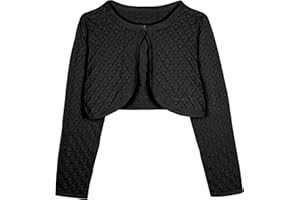 Bolerose Chicas Manga Larga Torera de Punto Pointelle Niñas Cárdigan