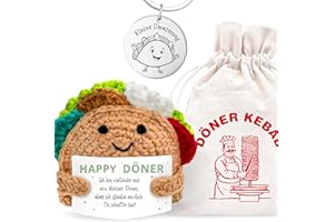 LOViLEE Happy Döner Diggi im Geschenkset - Positive Kartoffel inkl. Geschenkbeutel und Pocket Hug - Positive Potato, Glücksbringer Prüfung, Du schaffst das Geschenk, Glücksbringer Mann, Mutmacher