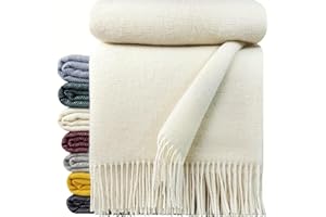 ‎STTS INTERNATIONAL STTS International Wolldecke 100% Schurwolle Wohndecke in versch. Farben 140 x 200 cm Tagesdecke Schurwolldecke Woll-Plaid Tirol (Cremeweiß/Elfenbein (Doubleface), 140 x 200 cm)