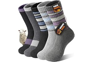 SIMIYA 5 Pairs Merino Wool Socks Womens Thermal Socks Winter Breathable Thick Hiking Walking Sock Cozy Cushion Warm Sock