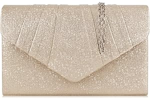 Milisente Pochette Donna,Borse Da Sera Women Clutch Pelle Leather In Finta Pelle Sintetica Pochette Eleganti Da Cerimonia(Champagne)