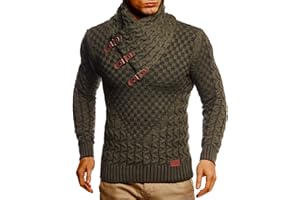 Leif Nelson Herren Strickpullover mit Schalkragen/Hochwertiger Winterpullover im Regular Fit Schnitt, ideal für Casual und Business-Looks, in vielfältigen Größen und Farben verfügbar