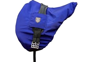Harrison Howard Housse de selle anglaise de qualité supérieure, imperméable/respirante, doublée en polaire, protection extérieure durable contre les dommages – Bleu champion