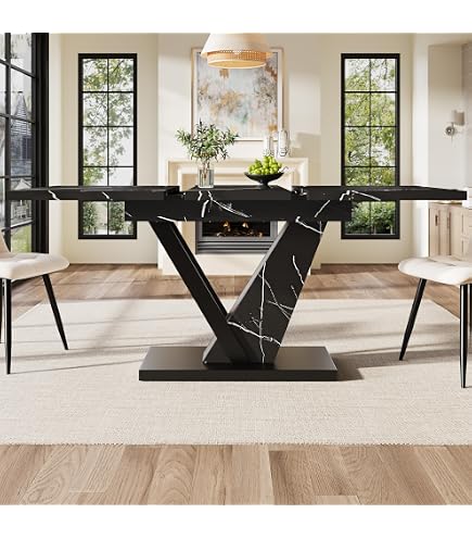 Mesa De Comedor Extensible Blanca Con Textura Mármol | Patas Doradas, 140/180 X 80 Cm | Estilo Lujoso Y Moderno
