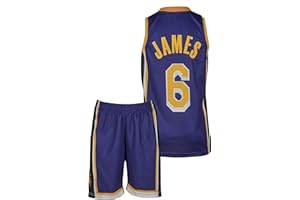 Amdrabola Lakers Lebron James - Set da basket per bambini (4-13 anni) con pantaloncini Lebron James