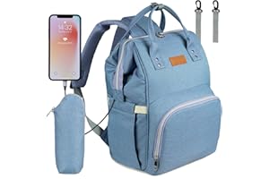 NEVEQ Sacs à Dos à Langer pour Bébé Sac de Voyage, Sac à Dos Conception et Sac à Main pour Mères et Soins des Bébés (Denim)