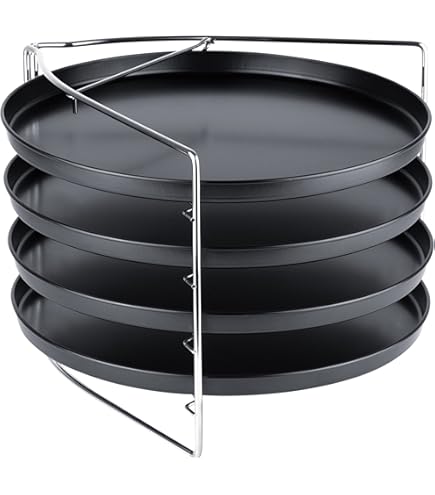 Zenker Pizzaform Set - 4 Antihaft-Backbleche Mit Klappbarem Rost