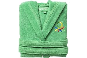 UNITED COLORS OF BENETTON Kids | Accappatoio per Bambini | 10 a 12 Anni | 100% Cotone | Asciugatura Veloce | Soffice al Tatto | Certificazione Oeko-Tex | Adatto per Lavare in Lavatrice | Colore Verde