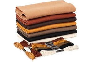ZAIONE Brown Soft Felt Fabric Sheets 7 Rolls 21 x 90cm Felt Fabric Roll for DIY Autumn Halloween Crafts