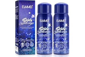 IFUDOIT Body Glitter Spray 2 Pack, Shimmery Spray for Body, Hair, Face, Skin, Clothing, Quick-Drying Waterproof Glitter Hairspray for Women and Men, Highlighter Face Makeup Spray for Prom, Festival, Party