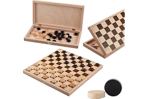 Master of Chess CHECKERS 100 LIGHT 32cm / 13in Wooden 100 Fields Checkers/Drafts Game, Handcrafted Classic Game