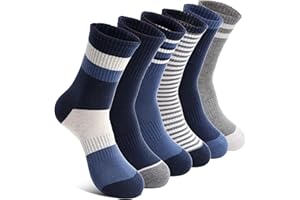 Welwoos Kinder Jungen Socken Sportsocken Atmungsaktiv Laufsocken Kompressions Baumwolle Kindersocken 6 Paare