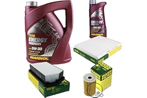 DIEDERICHS Filter Set Inspektionspaket 6 Liter MANNOL Motoröl Energy Premium 5W-30 API SN/CF MANN-FILTER Luftfilter Innenraumfilter Ölfilter