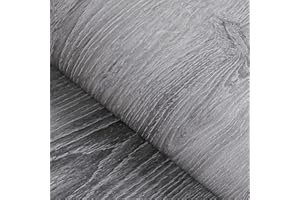 FunStick Papier Peint Effet Bois Gris 40CM x 6M Stickers Mural Auto-adhésif Décoratif pour Meuble Chambre Salon Film Vinyle Imperméable Papier de Contact Décor Table Placard Porte Cuisine Tiroir