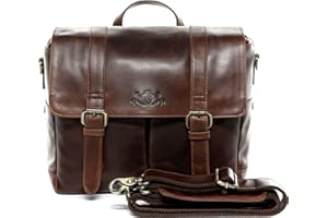 SID & VAIN Torba na aparat z prawdziwej skóry - SLR DSLR torba na ramię Heathrow - torba na zdjęcia regulowane kieszenie z paskiem na ramię - skórzana torba męska i damska brązowa ręcznie wykonana,