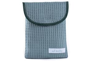 mi bollito Sac de rangement pour couches et lingettes pour bébé, tissu gaufré 100 % coton, fermeture rapide, pratique et élégante., vert