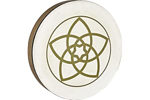 Sonic Energy 16“ Hand Drum – Venus Flower design – Wooden Frame Drum for Meditation, Sound Journeys, Percussion – Shamanic instrument with goat skin (HD16WB-VF)