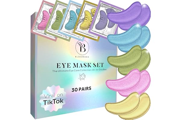BLOOMORA Patch Yeux Anti Cernes (30 paires), Masque Yeux avec Niacinamide et Acide Hyaluronique, Patch Anti Cernes et Poches - Mix 30 pcs