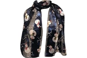 Pamper Yourself Now Snowman Design Scarf Thin Pretty Christmas Scarf, Great as a Present/gift.